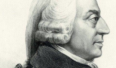 Adam Smith 1787 in einer Radierung von Cadell and Davies (1811), John Horsburgh (1828) oder R.C. Bell (1872)/Wikimedia Commons, auch Karikatur Adam Smith 1787 in einer Radierung von Cadell and Davies (1811), John Horsburgh (1828) oder R.C. Bell (1872)/Wikimedia Commons, auch Karikatur