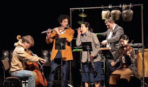 Kammerensemble hand werk mit Chaya Czernowins &bdquo;The Redheaded Man&ldquo;. Foto: WDR / Claus Langer