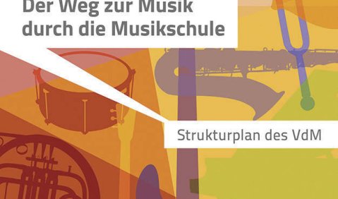 Das bunte Deckblatt des Strukturplan des VdM: "Der Weg zur Musik durch die Musikschule"