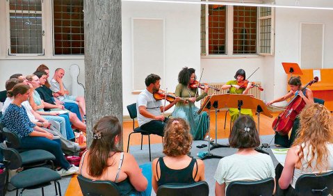 Ein Streichquartettkonzert in entspannter Athmosphäre