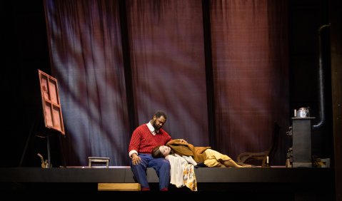 La Bohème in Gelsenkirchen. Khanyiso Gwenxane, Heejin Kim. Foto: Pedro Malinowski La Bohème in Gelsenkirchen. Khanyiso Gwenxane, Heejin Kim. Foto: Pedro Malinowski