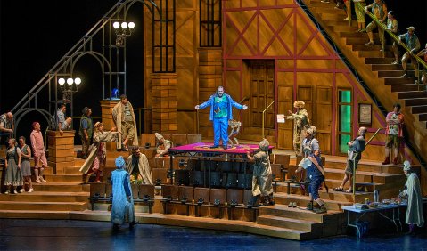 Die Meistersinger von Nürnberg. I. Aufzug. Ensemble und Chor der Bayreuther Festspiele. Foto: © Bayreuther Festspiele / Enrico Nawrath Die Meistersinger von Nürnberg. I. Aufzug. Ensemble und Chor der Bayreuther Festspiele. Foto: © Bayreuther Festspiele / Enrico Nawrath