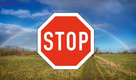 Die Natur ist doch kein Zirkuszelt. Regenbogenverbot kommt. Foto/Montage: Martin Hufner