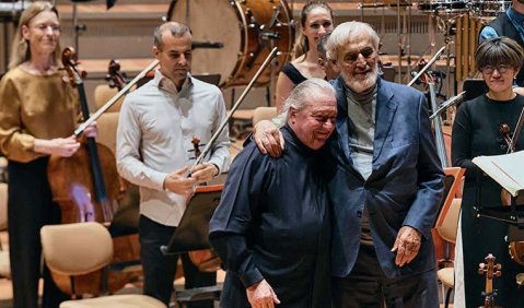 Sylvain Cambreling und Helmut Lachenmann. Foto: Fabian Schellhorn