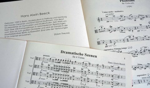 Die Kompositionen von Hans Alwin Beeck alias Edwin Theune sind im ViolaViva Verlag erschienen. Foto: Eckhard Stengel
