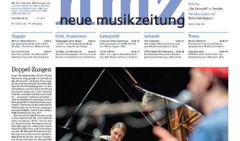 neue musikzeitung Dezember 2025 - Januar 2026. Seite 1