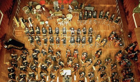 Das SWR Sinfonieorchester aus der Vogelperspektive. Foto: SWR