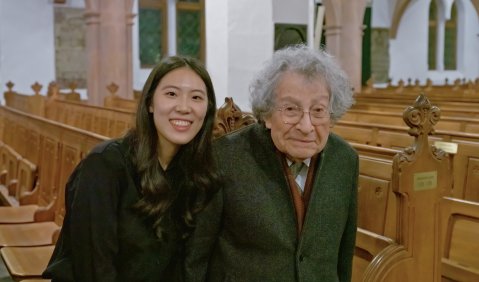 Orgel-Masterstudentin Yeseul Jo und Juan Allende-Blin. Foto: René Schröter 