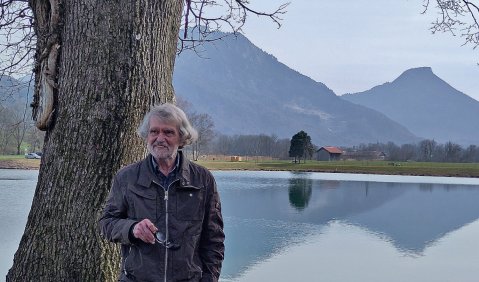Roland Leistner-Mayer am Neubeurer See, 8. M&auml;rz 2026. Foto: Heidi Ilgenfritz