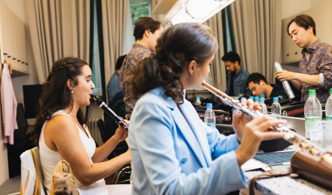 Das „Pacific Quintet“ Backstage. © Daniel Delang