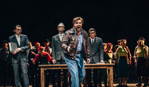 Thomas Essl (Peter Loose), Jakob Ewert (Verteidiger), Felix Rohleder (Richter), Thomas Kiechle (Staatsanwalt) © Nasser Hashemi 