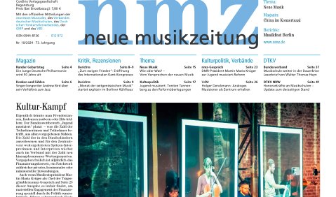 Titelseite der nmz 2024/10 Titelseite der nmz 2024/10
