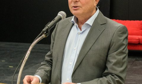 Hans-Jürgen Linke bei seinem Vortrag. Foto: Hufner