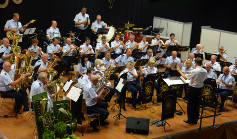 Das Karlsruher Polizeiorchester: einmalig groß, dreifach gut. Foto: Polizeimusikkorps Karlsruhe