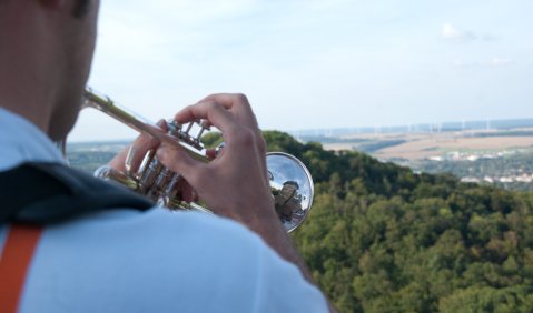 Bergbläser bei Sounding D auf der Wartburg. Foto: Hufner