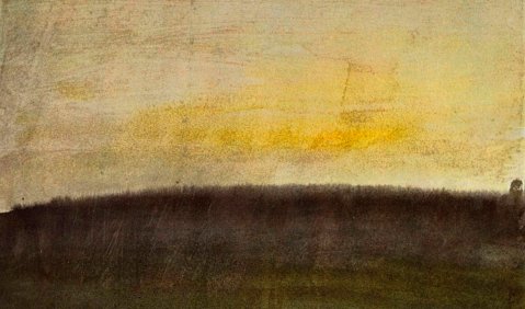 Joseph Mallord William Turner: Anfänge mit Farbe: Der rosa Himmel. 1820–1830, Aquarell, 18,4 × 22 cm, London, British Museum