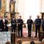 Singer Pur Tage 2019: Die Stammbesetzung, erweitert um die Gäste Stefan Steinemann und Jan Kuhar, in der Kirche auf dem Adlersberg. Foto: Juan Martin Koch